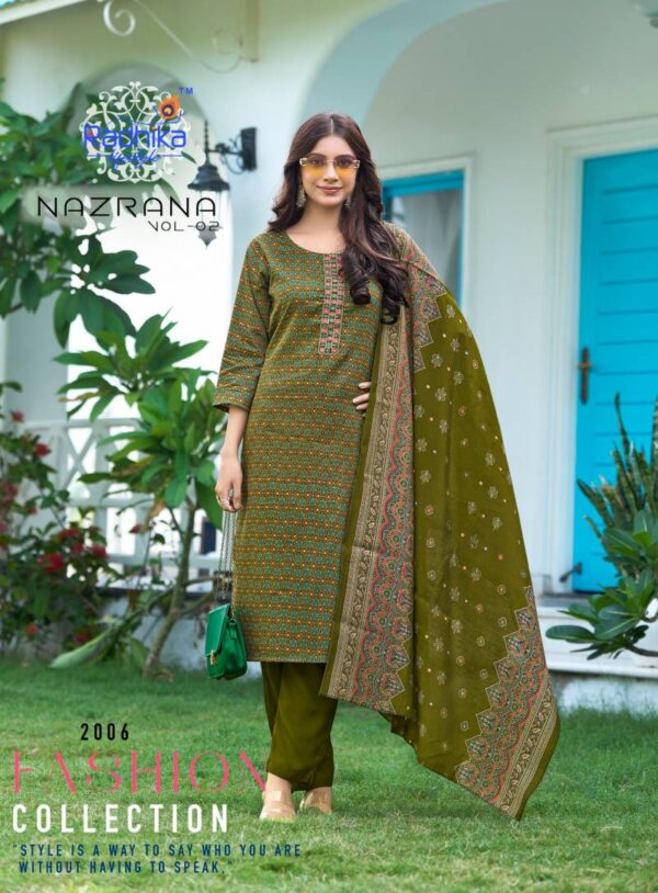 Radhika Nazrana Vol 2 Jam Satin Kurti Bottom With Dupatta Wholesale Catalog Collection Supplier - Image 7