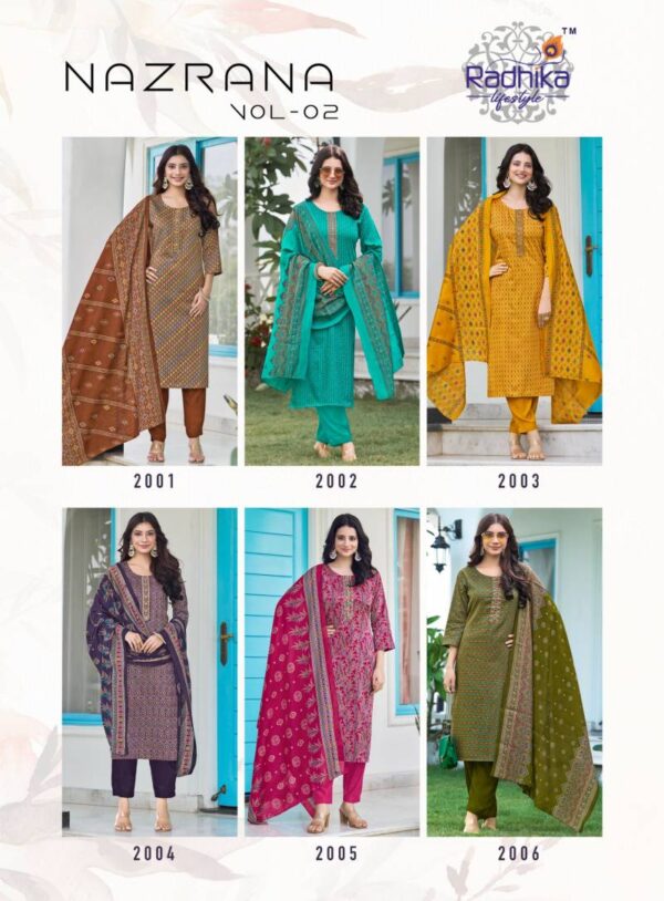 Radhika Nazrana Vol 2 Jam Satin Kurti Bottom With Dupatta Wholesale Catalog Collection Supplier - Image 8