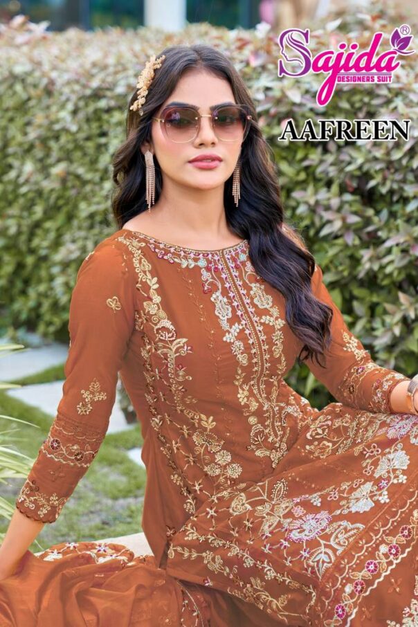 Sajida Aafreen Organza Pakistani Salwar Kameez Catalog Wholesale Collection Exporter