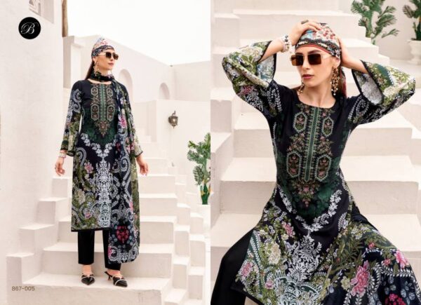 Belliza Riwayat Vol 12 Viscose Rayon Digital Printed Dress Material Catalog Wholesale Collection Exporter - Image 2