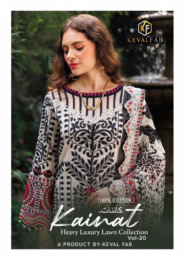 Keval Kainat Vol 20 Heavy Luxury Lawn Collection Dress Material Catalog Wholesale Collection Exporter