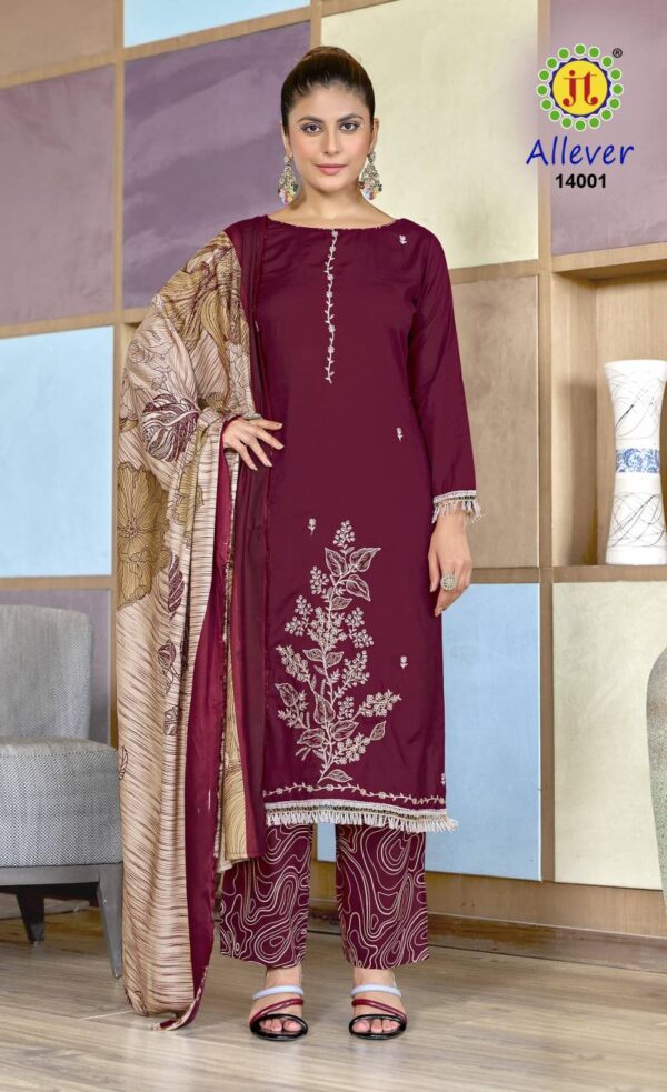 Jt Allever Vol 14 Rayon Embroidered Dress Material Catalog Wholesale Collection Exporter - Image 2