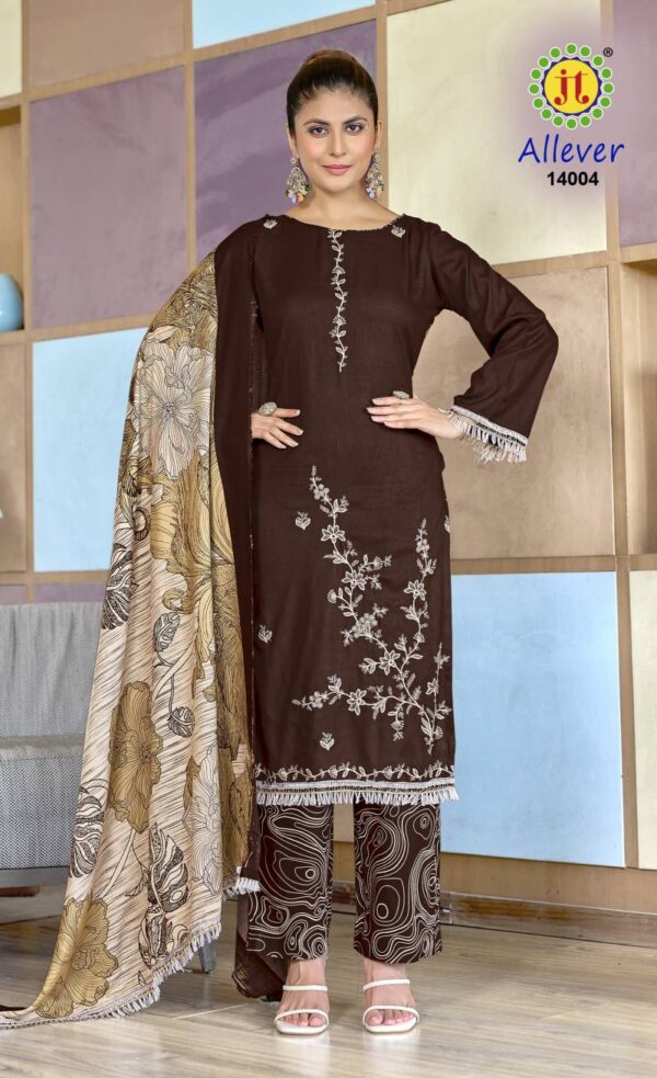 Jt Allever Vol 14 Rayon Embroidered Dress Material Catalog Wholesale Collection Exporter - Image 3