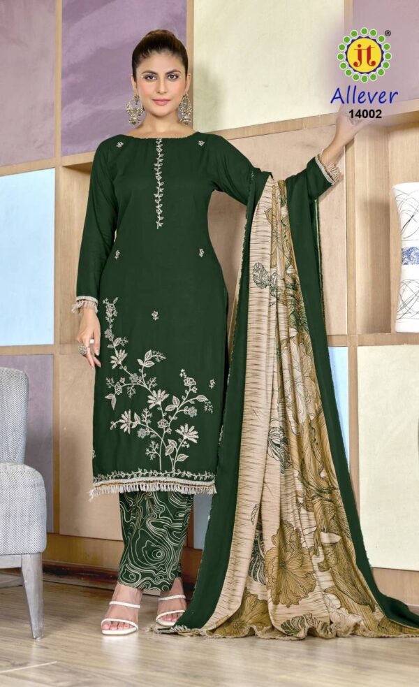 Jt Allever Vol 14 Rayon Embroidered Dress Material Catalog Wholesale Collection Exporter - Image 7