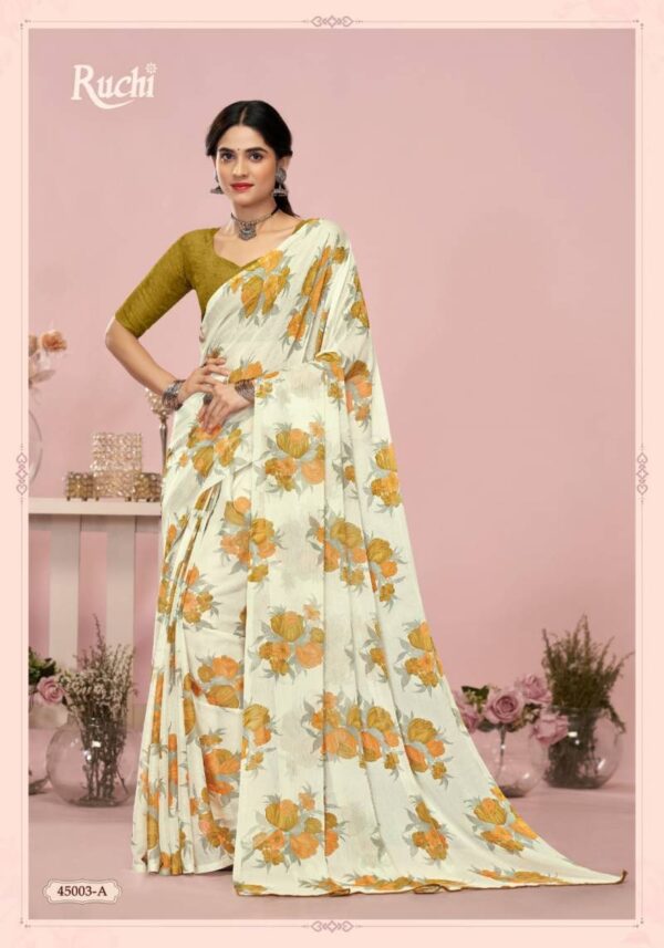 Ruchi Star Chiffon 200 Chiffon Printed Saree Wholesale Catalog Collection Exporter - Image 5