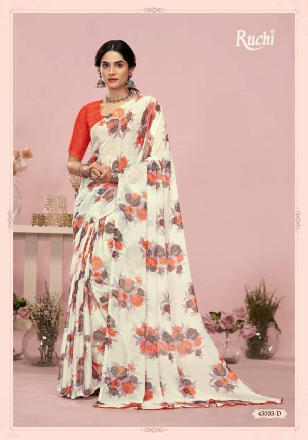 Ruchi Star Chiffon 200 Chiffon Printed Saree Wholesale Catalog Collection Exporter - Image 7