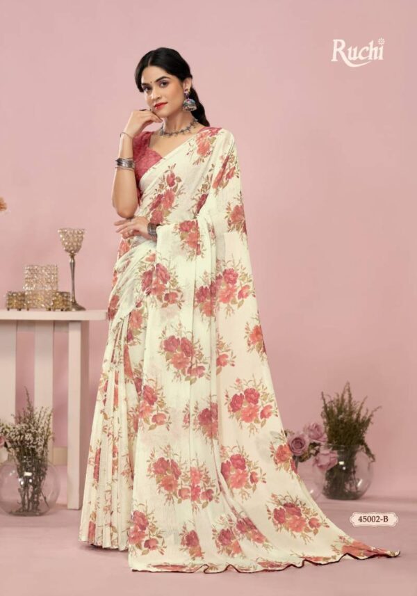 Ruchi Star Chiffon 200 Chiffon Printed Saree Wholesale Catalog Collection Exporter