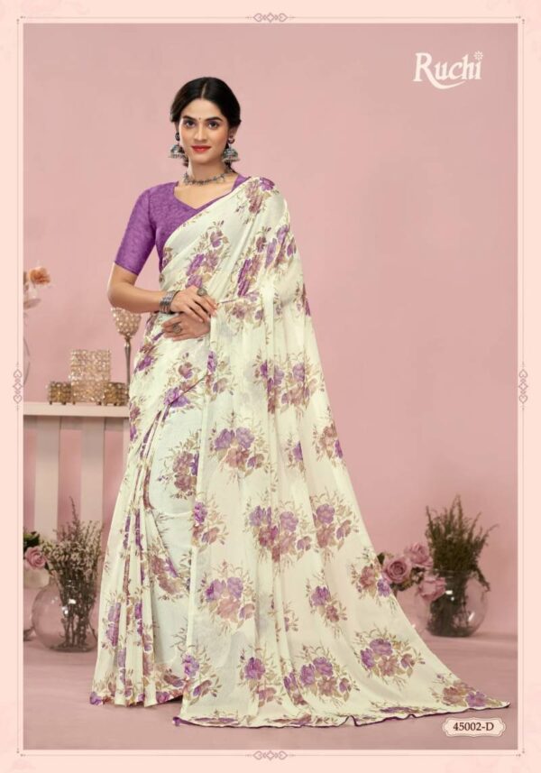 Ruchi Star Chiffon 200 Chiffon Printed Saree Wholesale Catalog Collection Exporter - Image 9