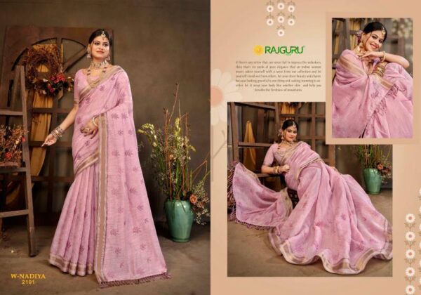 Rajguru Nadiya Cotton With Embroidery Work Fancy Saree Wholesale Catalog Collection Exporter - Image 2