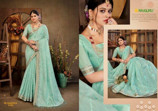 Rajguru Nadiya Cotton With Embroidery Work Fancy Saree Wholesale Catalog Collection Exporter - Image 4