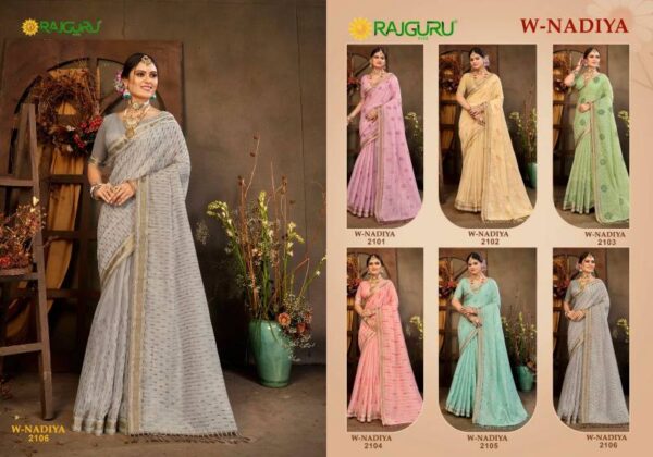 Rajguru Nadiya Cotton With Embroidery Work Fancy Saree Wholesale Catalog Collection Exporter - Image 6