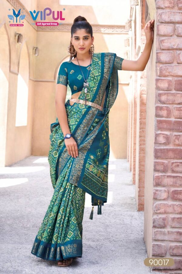 Vipul Kashmir Beauty Jubilee Printed Silk Fancy Saree Wholesale Catalog Collection Exporter