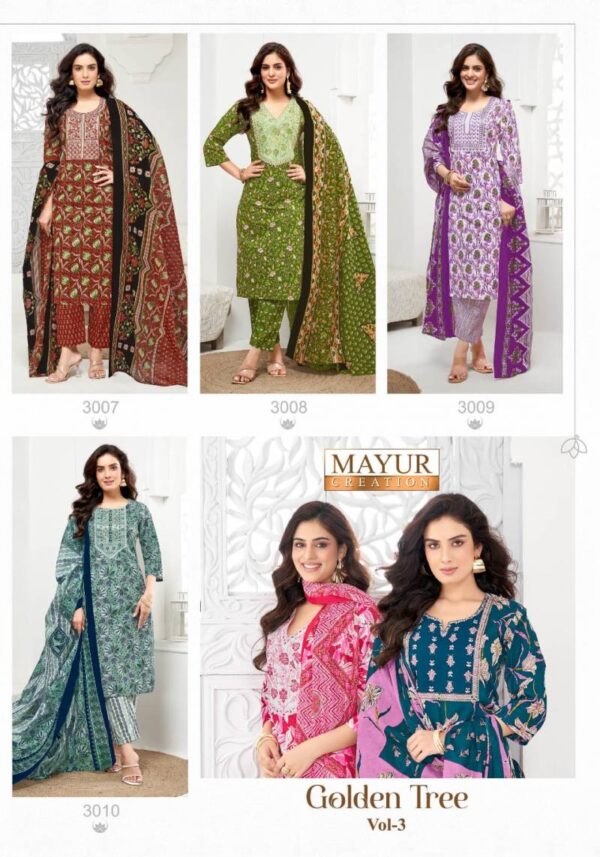 Mayur Golden Tree Vol 3 Cotton Dress Material Catalog Wholesale Collection Exporter - Image 12
