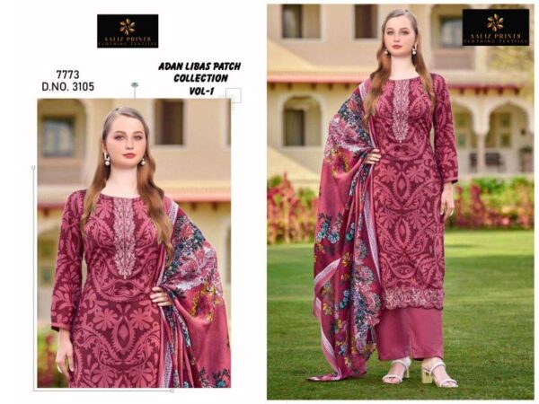 Aaliz Adan Libas Patch Vol 1 Cotton Digital Printed Dress Material Wholesale Catalog Collection Exporter - Image 2