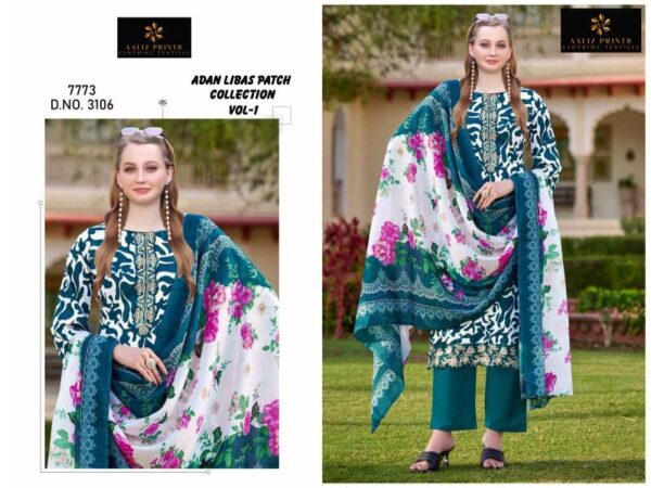 Aaliz Adan Libas Patch Vol 1 Cotton Digital Printed Dress Material Wholesale Catalog Collection Exporter - Image 3