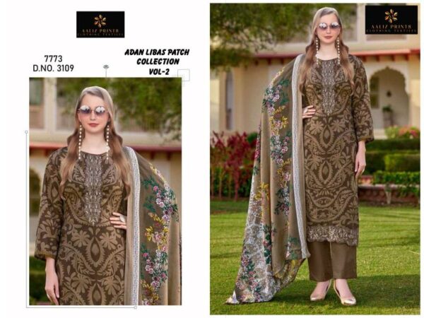 Aaliz Adan Libas Patch Vol 2 Cotton Digital Printed Dress Material Wholesale Catalog Collection Exporter - Image 3