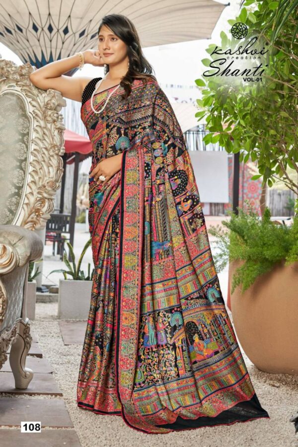 Kashvi Shanti Vol 1 Bright Moss Foil Saree Wholesale Catalog Collection Exporter - Image 3