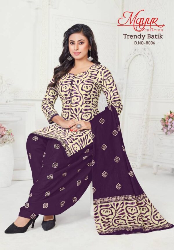 Mayur Trendy Batik Vol 8 Printed Patiyala Dress Material Wholesale Catalog Collection Exporter - Image 4