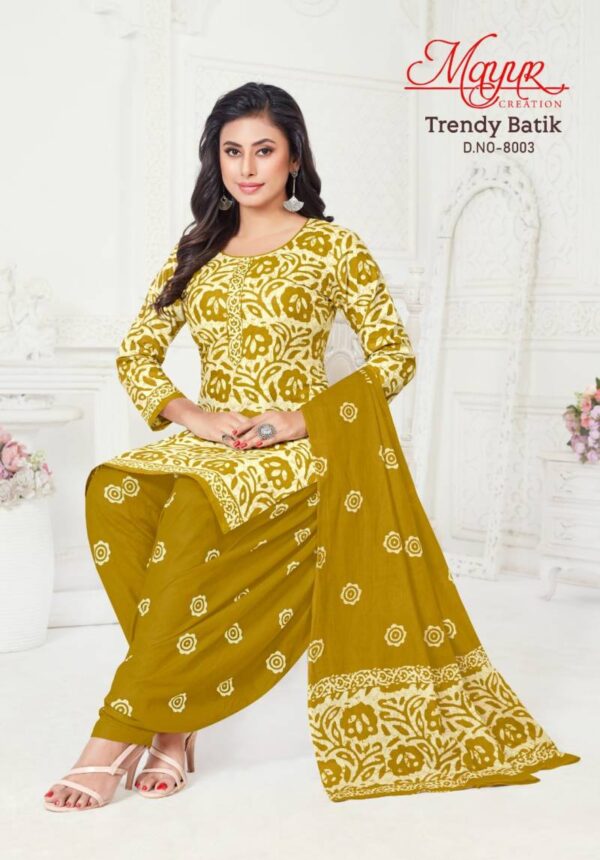 Mayur Trendy Batik Vol 8 Printed Patiyala Dress Material Wholesale Catalog Collection Exporter - Image 6
