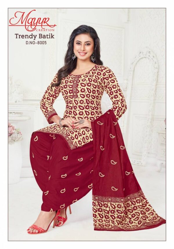 Mayur Trendy Batik Vol 8 Printed Patiyala Dress Material Wholesale Catalog Collection Exporter - Image 10