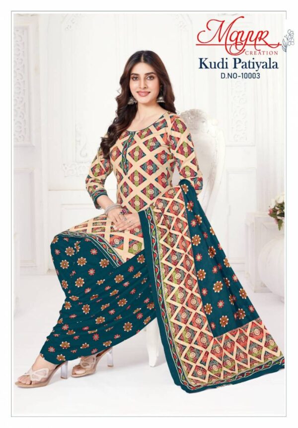 Mayur Kudi Patiyala Vol 10 Patiyala Cotton Dress Material Wholesale Catalog Collection Exporter - Image 5