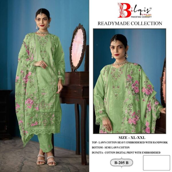 Bilqis B 205 Readymade Lawn Cotton Pakistani Salwar Kameez Wholesale Catalog Collection Exporter - Image 2