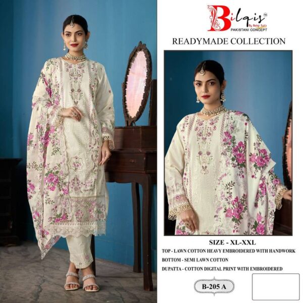 Bilqis B 205 Readymade Lawn Cotton Pakistani Salwar Kameez Wholesale Catalog Collection Exporter - Image 4