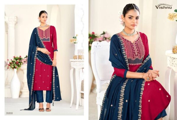 Vishnu Sanwali Vol 2 Vichitra Silk Fancy Dress Material Wholesale Catalog Collection Exporter - Image 3