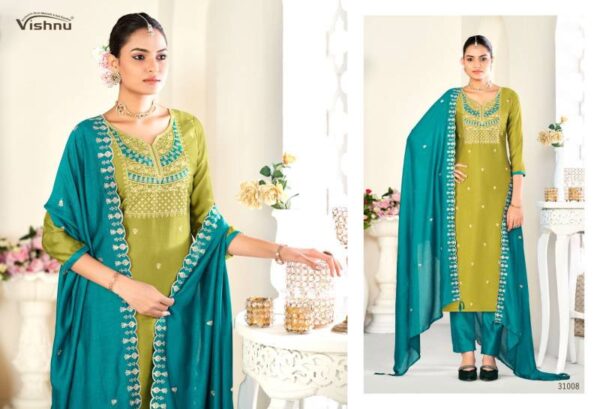Vishnu Sanwali Vol 2 Vichitra Silk Fancy Dress Material Wholesale Catalog Collection Exporter - Image 4