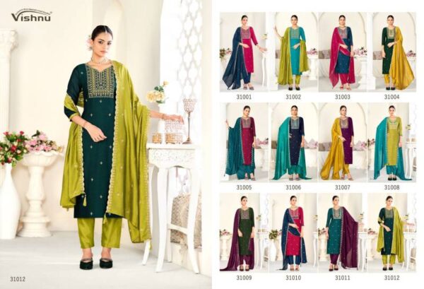 Vishnu Sanwali Vol 2 Vichitra Silk Fancy Dress Material Wholesale Catalog Collection Exporter - Image 12