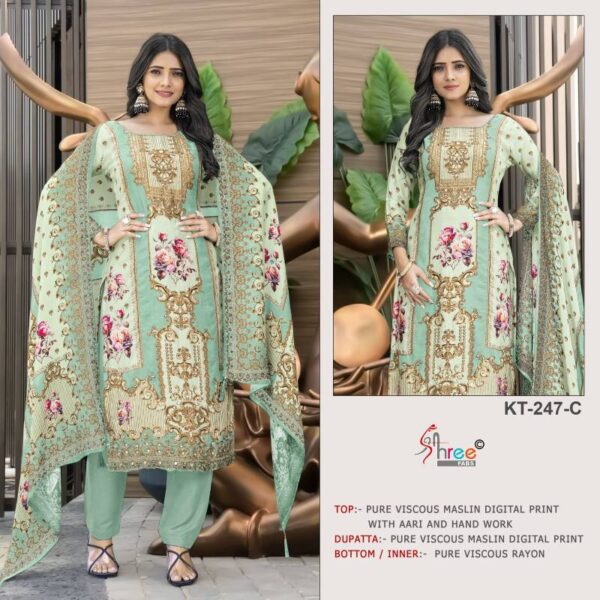 Shree Kt 247 Viscose Maslin Digital Salwar Suits Wholesale Catalog Collection Supplier - Image 2