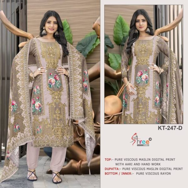 Shree Kt 247 Viscose Maslin Digital Salwar Suits Wholesale Catalog Collection Supplier - Image 3
