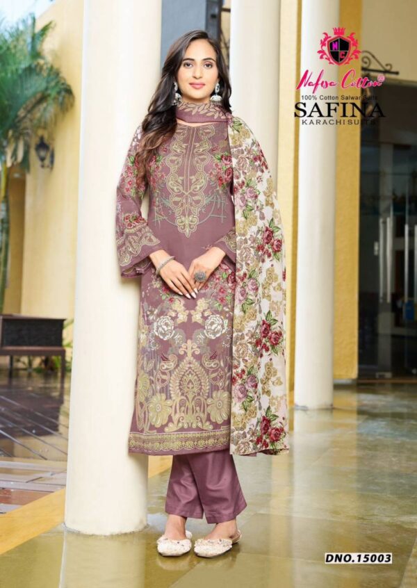 Nafisa Safina Vol 15 Soft Cotton Digital Printed Dress Material Wholesale Catalog Collection Supplier - Image 4