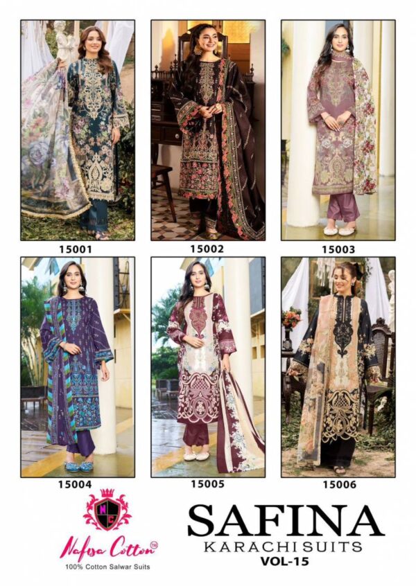Nafisa Safina Vol 15 Soft Cotton Digital Printed Dress Material Wholesale Catalog Collection Supplier - Image 8