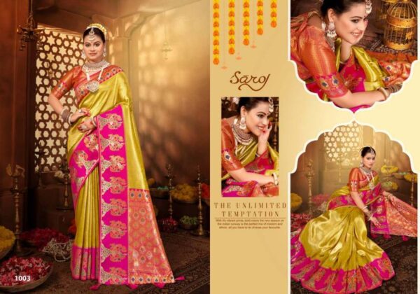 Saroj Anuradha Saroski Vol 1 Festive Wear Tissue Wear Saree Wholesale Catalog Collection Exporter - Image 5