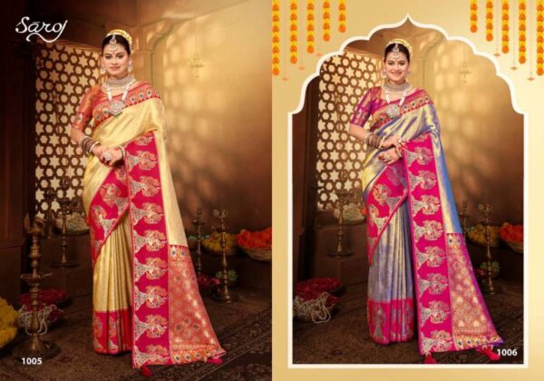 Saroj Anuradha Saroski Vol 1 Festive Wear Tissue Wear Saree Wholesale Catalog Collection Exporter - Image 6