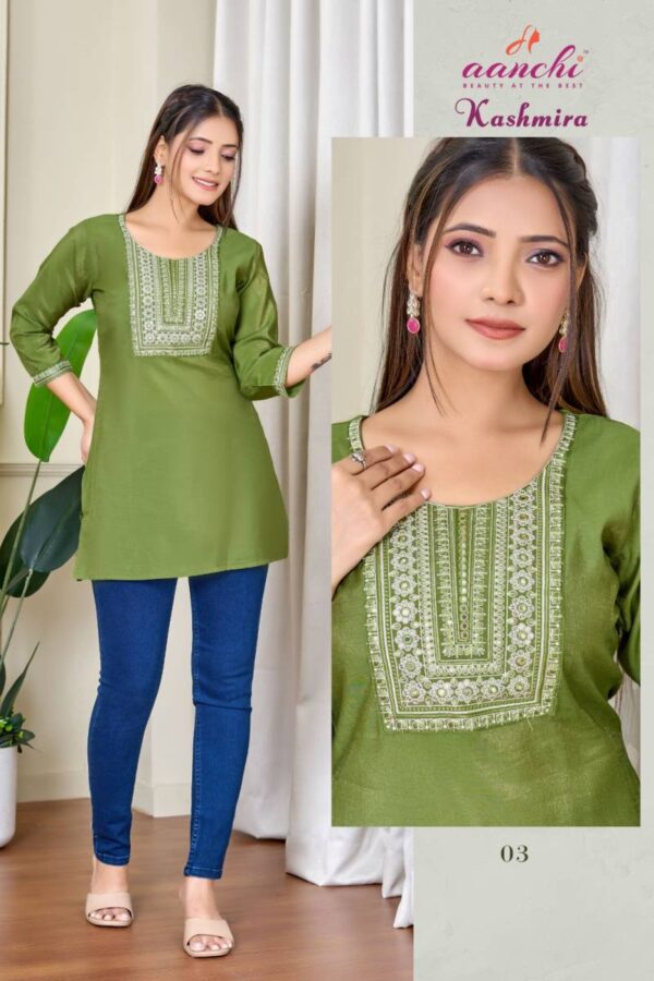 Aanchi Kashmira Roman Shimmer Short Tops Wholesale Catalog Collection Supplier - Image 2