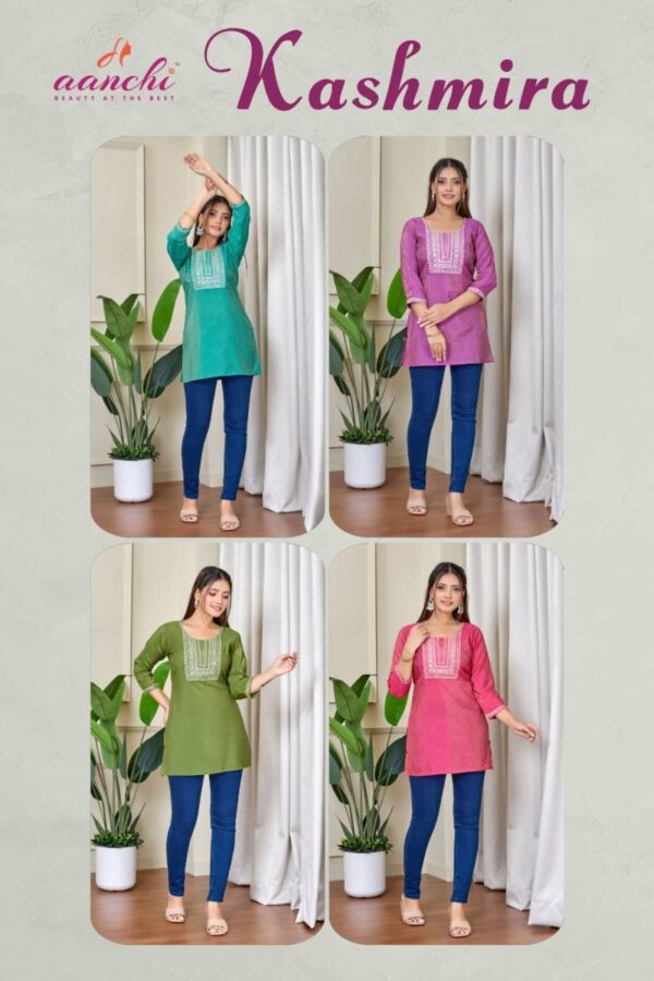 Aanchi Kashmira Roman Shimmer Short Tops Wholesale Catalog Collection Supplier - Image 5
