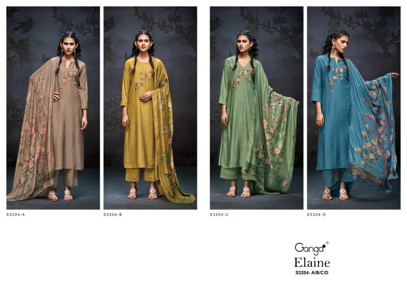 Ganga Elaine Bemberg Silk Printed Salwar Kameez Wholesale Catalog Collection Supplier - Image 7