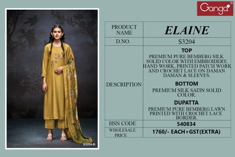 Ganga Elaine Bemberg Silk Printed Salwar Kameez Wholesale Catalog Collection Supplier - Image 6