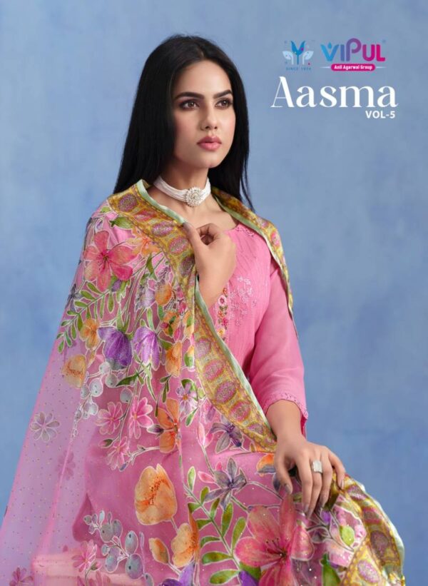 Vipul Aasma Vol 5 Catonic Geo Embroidered Designer Salwar Suits Wholesale Catalog Collection Exporter