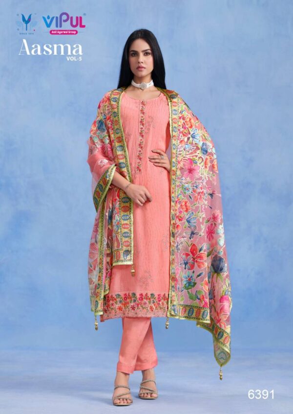 Vipul Aasma Vol 5 Catonic Geo Embroidered Designer Salwar Suits Wholesale Catalog Collection Exporter - Image 5