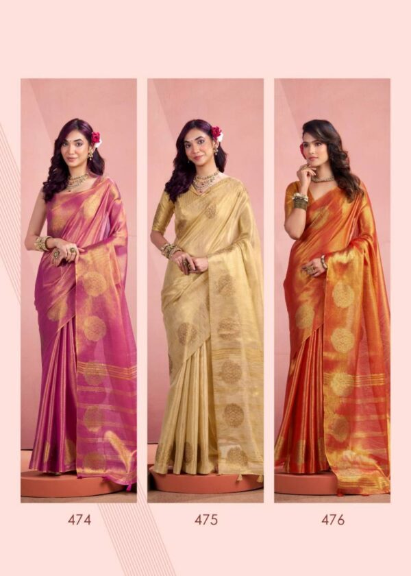 Rajpath Mini Silk Tissue Weaving Fancy Saree Wholesale Catalog Collection Supplier - Image 8