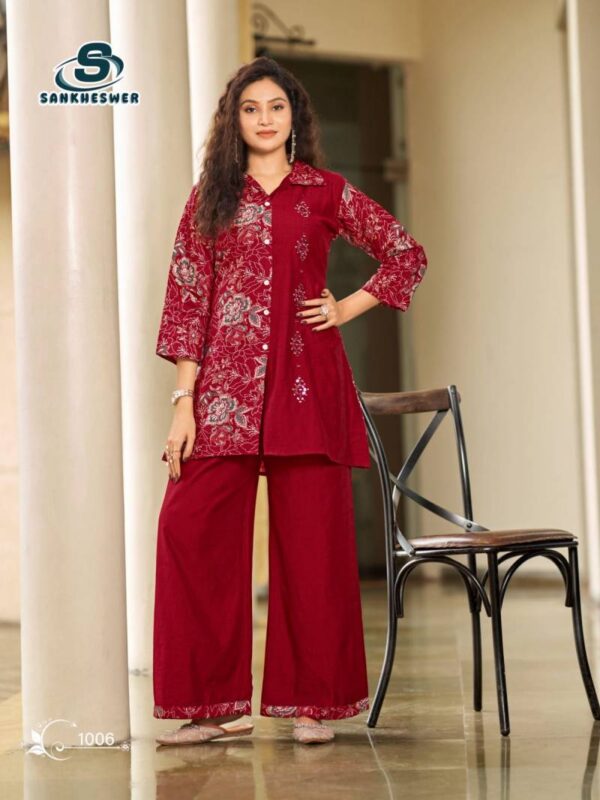 Sankheswer Lily Vol 1 Vertican Print Co Ord Set Catalog Wholesale Collection Supplier - Image 2
