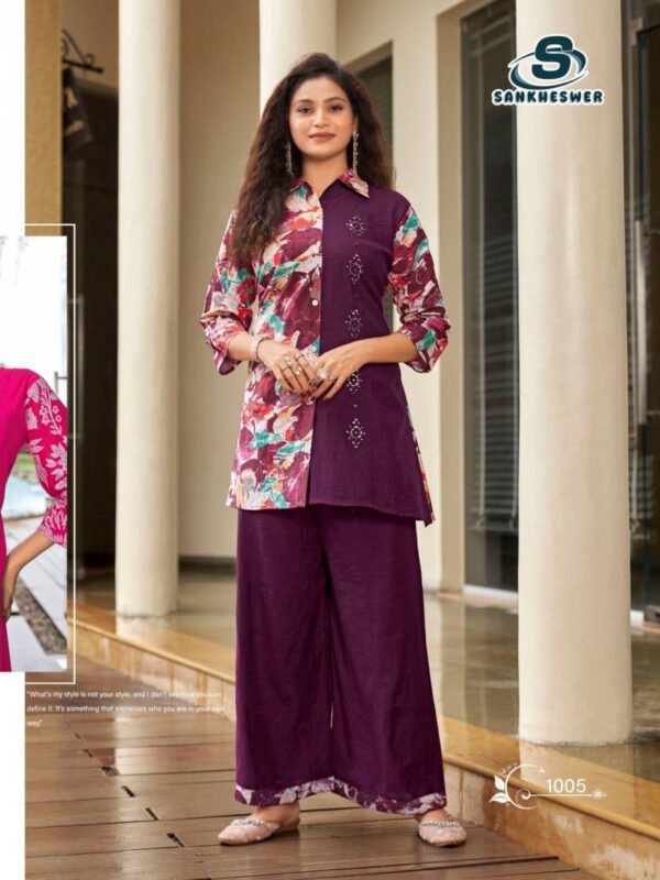 Sankheswer Lily Vol 1 Vertican Print Co Ord Set Catalog Wholesale Collection Supplier - Image 9