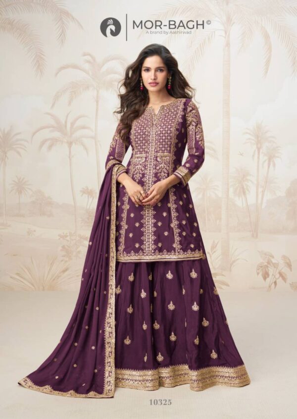 Aashirwad Mor Bagh Mumtaz Chinon Silk Salwar Kameez Wholesale Catalog Collection Supplier - Image 2