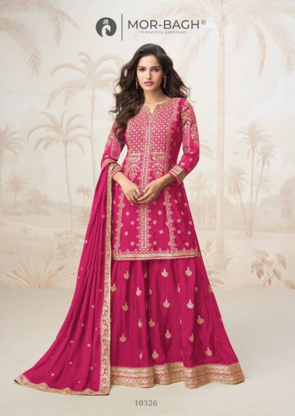 Aashirwad Mor Bagh Mumtaz Chinon Silk Salwar Kameez Wholesale Catalog Collection Supplier - Image 3