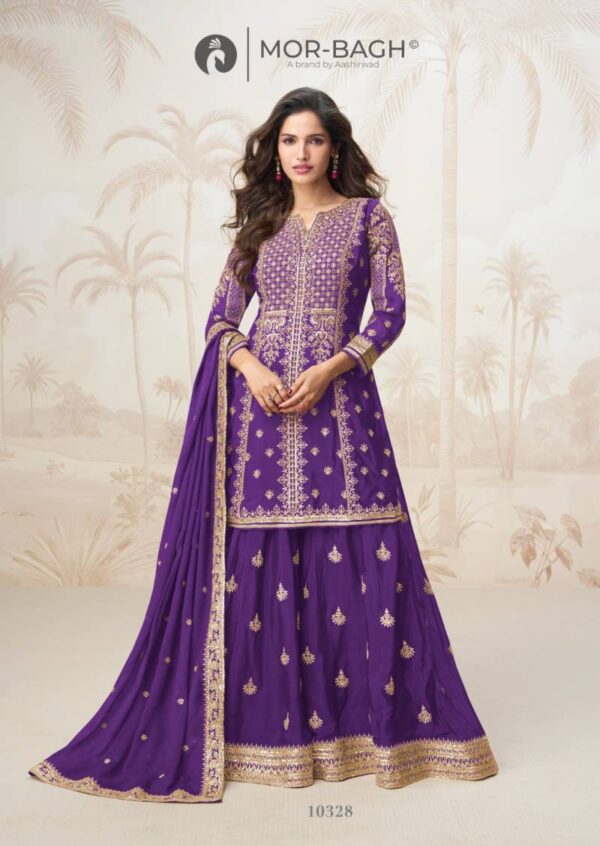 Aashirwad Mor Bagh Mumtaz Chinon Silk Salwar Kameez Wholesale Catalog Collection Supplier - Image 7