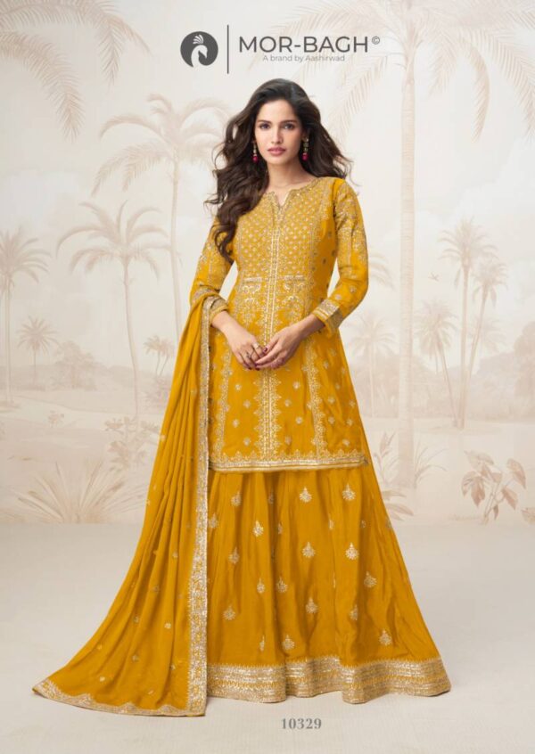Aashirwad Mor Bagh Mumtaz Chinon Silk Salwar Kameez Wholesale Catalog Collection Supplier - Image 11