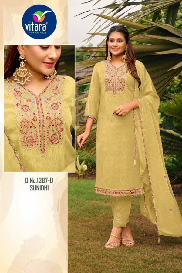 Vitara Sunidhi Poly Chinon Kurti Bottom With Dupatta Wholesale Catalog Collection Supplier - Image 8